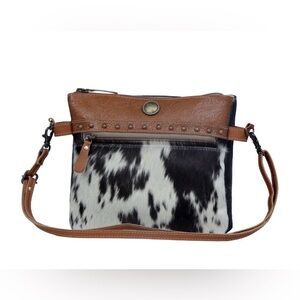 Western Bag Brown and Black Leather Bag Crossbody Bag Cowgirl Style